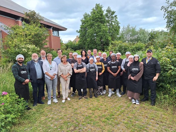 Groepsfoto van de cursisten uit de opleiding horeca in De Panne